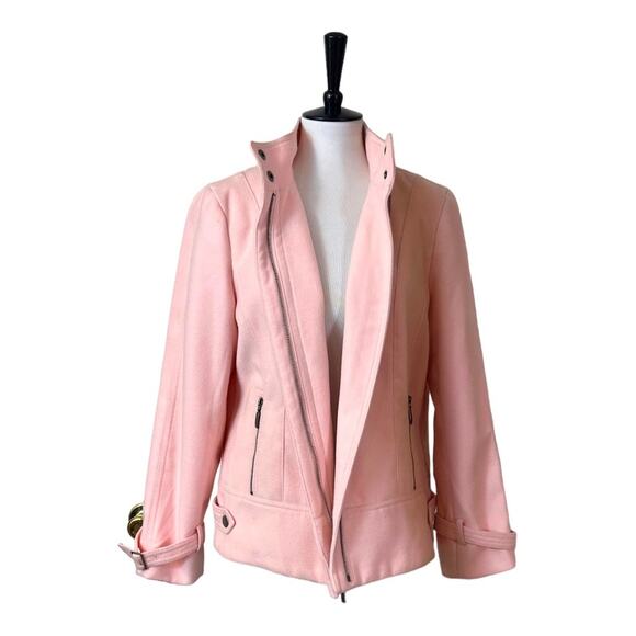 Chico’s Women’s Coat Moto Style Zip Front Jacket Pink Size 2 Women's Size M - Picture 5 of 14